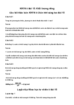KHTN 8 Bài 15: Khối lượng riêng - Chân trời sáng tạo