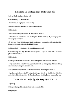 Giải Địa lí 7 Bài 13: Vị trí địa lí, phạm vi và việc phát kiến ra châu Mỹ | Cánh diều