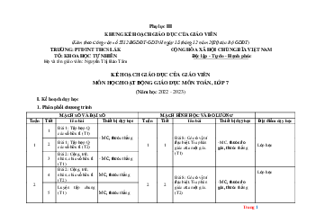 Kế hoạch giáo dục toán lớp 7 kết nối tri thức toán lớp 7
