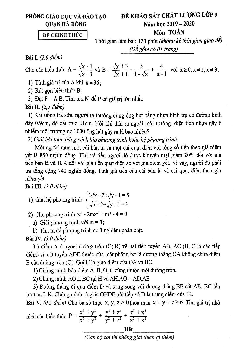 Đề khảo sát chất lượng Toán 9 năm 2019 – 2020 phòng GD&ĐT Hà Đông – Hà Nội