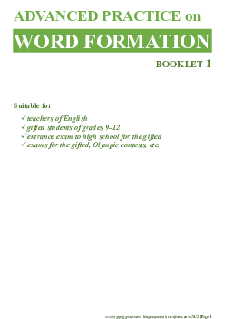 Advanced Practice on Word formation Booklet 1
