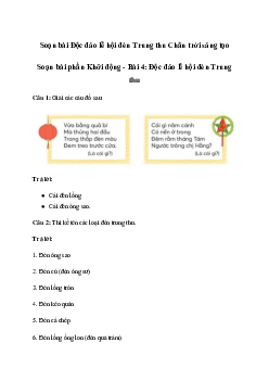 Soạn bài Độc đáo lễ hội đèn Trung thu trang 20 | Tiếng việt 3 Chân trời sáng tạo