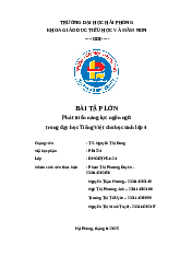 Bài tập lớn Phát triển năng lực ngôn ngữ trong dạy học Tiếng Việt cho học sinh lớp 4 | Trường Đại học Hải Phòng