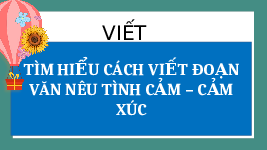 Giáo án điện tử  Tiếng Việt 4  -  Kết Nối Tri Thức:  Tuần 19 tiết 3 Tìm hiểu cách viết đoạn văn nêu tình cảm cảm xúc.
