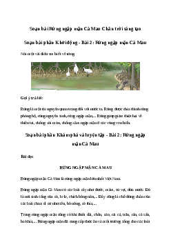 Soạn bài Rừng ngập mặn Cà Mau trang 61 | Tiếng việt lớp 2 | Chân trời sáng tạo