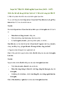 Giải Lịch sử 7 Bài 19: Khởi nghĩa Lam Sơn (1418 - 1427) | Chân trời sáng tạo