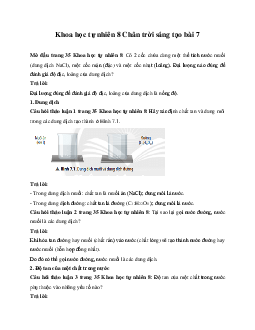 Giải Khoa học tự nhiên 8 bài 7: Nồng độ dung dịch | Chân trời sáng tạo