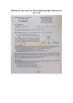 Đề thi học kì 1 lớp 9 môn