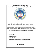 Quan điểm của Triết học Mac-Lênin về tri thức, vai trò của tri thức và sự vận dụng quan điểm đó trong nghiên cứu, học tập của sinh viên | Bài tập lớn môn triết học mác - lênin