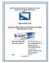 BÀI BÁO CÁO PHÂN TÍCH SỰ THẤT BẠI CỦA KEM ĐÁNH RĂNG DẠ LAN