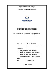 Bài tiểu luận cuối kì học phần Đại cương văn hóa Việt Nam | Trường Đại học Phenikaa