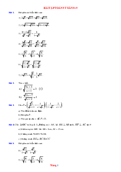 Bài tập toán 9 tuần 8 và tuần 9 (có đáp án và lời giải chi tiết)