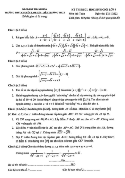 Đề HSG Toán 9 năm 2022 – 2023 trường THPT chuyên Lam Sơn – Thanh Hóa