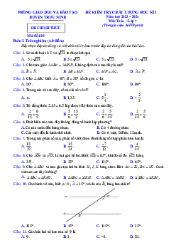 Đề học kì 1 Toán 7 năm 2023 – 2024 phòng GD&ĐT Trực Ninh – Nam Định