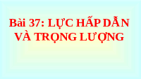 Giáo án điện tử Khoa học tự nhiên 6 bài 37 Chân trời sáng tạo : Lực hấp dẫn và trọng lượng