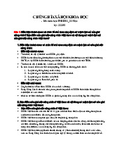 CHỦ NGHĨA XÃ HỘI KHOA HỌC - PHI1002_53 - Tài liệu ôn tập cuối kỳ. Môn Chủ nghĩa xã hội khoa học (UET) | Trường Đại học Công nghệ, Đại học Quốc gia Hà Nội.