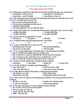 Bài tập trắc nghiệm địa lí 9 bài 20: Vùng Đồng Bằng Sông Hồng (có đáp án)