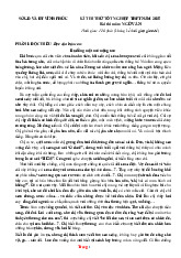 Đề Thi Thử Tốt Nghiệp 2025 Ngữ Văn Sở GD Vĩnh Phúc Có Lời Giải