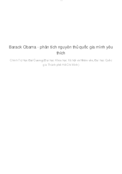 Barack Obama - phân tích nguyên thủ quốc gia mình yêu thích | Chính Trị Học Đại Cương| Đại học Khoa học Xã hội và Nhân văn, Đại học Quốc gia Thành phố HCM