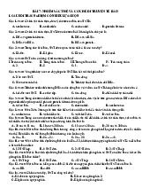 Câu hỏi trắc nghiệm Nhiễm sắc thể và cơ chế di truyền tế bào môn Sinh học tế bào | Trường Đại học Bách Khoa Hà Nội