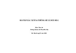 Bài tập phần 1 - Thống kê xã hội học | Trường Đại học Sư phạm Hà Nội