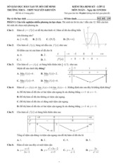 Đề kiểm tra Toán 12 năm 2024 – 2025 trường THCS&THPT Nguyễn Khuyến – TP HCM (13/09/2024)