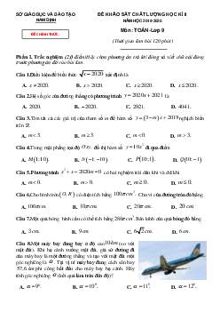Đề thi học kì 2 Toán 9 năm học 2019 – 2020 sở GD&ĐT Nam Định