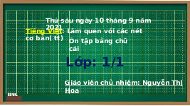 Giáo án điện tử Tiếng Việt 1 Tập viết 1 Kết nối tri thức: Làm quen với các nét cơ bản