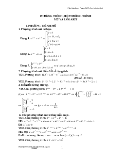 Một số phương pháp giải phương trình mũ và logarit – THPT chuyên Quảng Bình