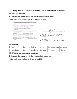 Giải Tiếng Anh 11 Unit 6 Vocabulary Builder | Friends Global