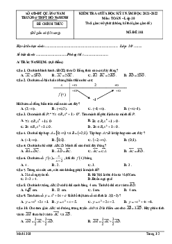 Đề giữa kì 1 Toán 10 năm 2021 – 2022 trường THPT Hồ Nghinh – Quảng Nam