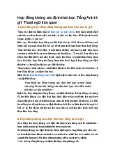 Hợp đồng không xác định thời hạn Tiếng Anh là gì? Thuật ngữ liên quan