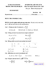 Đề giữa kì 2 Toán 10 năm 2024 – 2025 trường THPT Thanh Miện 2 – Hải Dương có đáp án