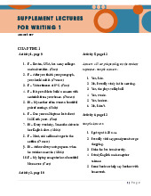 Supplement lectures for writing 1 - Answer keys môn IELTS Writing | Trường Đại học Sư Phạm Hà Nội