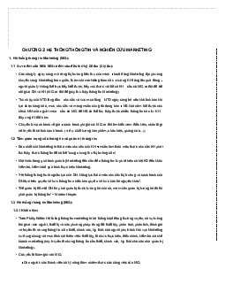 Chương 2: hệ thống thông tin và nghiên cứu marketing