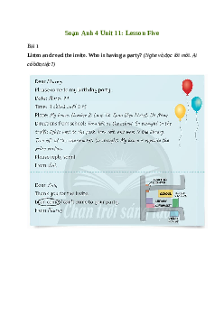 Giải  Tiếng Anh lớp 4 Unit 11: Lesson Five | Family and Friends