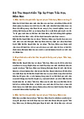 Bài Thu Hoạch Kiến Tập Sự Phạm Tiểu Học, Mầm Non