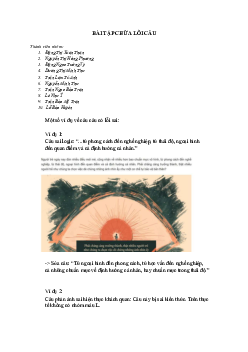 Bài tập chữa lỗi câu | Thực hành văn bản tiếng Việt | Đại học Khoa học Xã hội và Nhân văn, Đại học Quốc gia Thành phố HCM