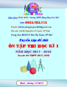 Bộ đề ôn tập thi HK1 Toán 12 năm học 2017 – 2018 – Lê Bá Bảo