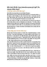 Nền kinh tế hỗn hợp (mixed economy) là gì? Ưu nhược điểm là gì?