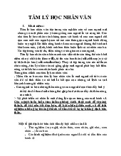 Tài liệu môn Tâm lý học nhân văn | Đại Học Nội Vụ Hà Nội