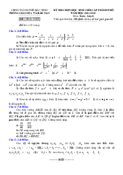 Đề học sinh giỏi Toán 8 năm 2021 – 2022 phòng GD&ĐT thành phố Bắc Ninh
