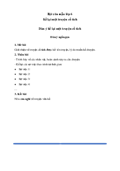 Văn mẫu lớp 6: Kể lại một truyện cổ tích - Chân Trời Sáng Tạo