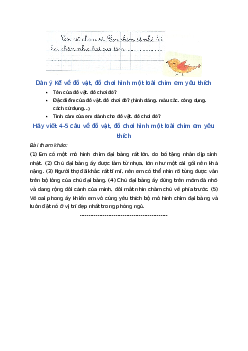 Giải SGK môn Tiếng việt 2 - Bài 23: Viết về đồ chơi hình một loài chim(2) | Cánh Diều