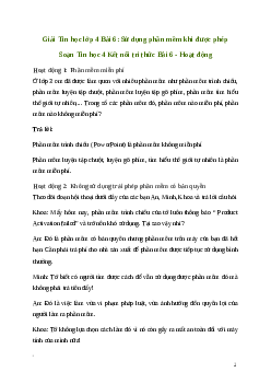 Giải Tin học lớp 4 Bài 6: Sử dụng phần mềm khi được phép | Kết nối tri thức