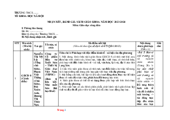 Bộ Phiếu Nhận Xét Đánh Giá SGK Môn GDCD Lớp 8 Cả Ba Bộ Sách