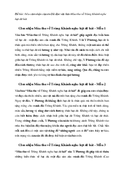 Nêu cảm nhận của em khi đọc văn bản Mùa thu về Trùng Khánh nghe hạt dẻ hát (4 mẫu) | Văn mẫu 7 Chân trời sáng tạo