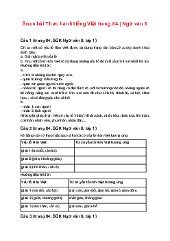 Soạn bài Thực hành tiếng Việt trang 84 | Ngữ văn 8 sách Kết nối tri thức