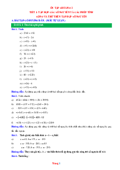 Phương pháp giải bài tập ôn chương số nguyên Toán 6 Chân trời sáng tạo