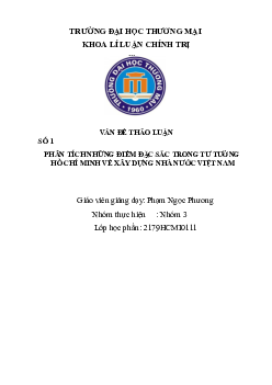 Những điểm đặc sắc trong tư tưởng Hồ Chí Minh về xây dựng Nhà nước Việt Nam | Tư tưởng Hồ Chí Minh | Đại học Thương mại